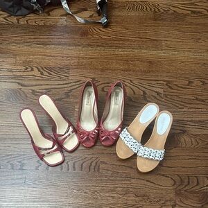 Elegant Red and White Women's Sandals